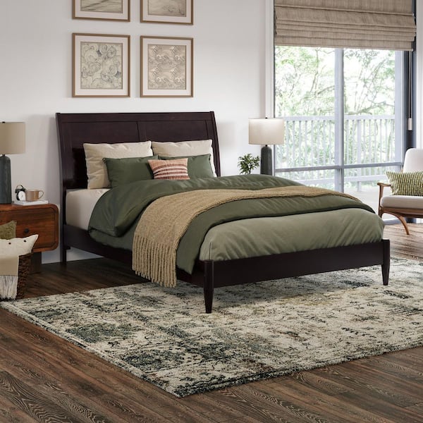 AFI Valencia Brown Solid Wood Frame Full Low Profile Platform Bed
