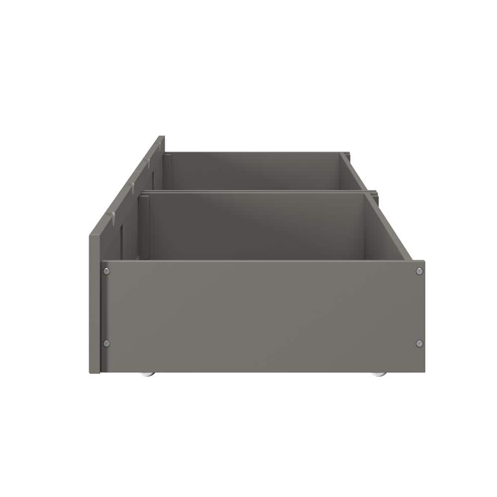 Gray Queen Size Underbed Storage Drawers with Rollers