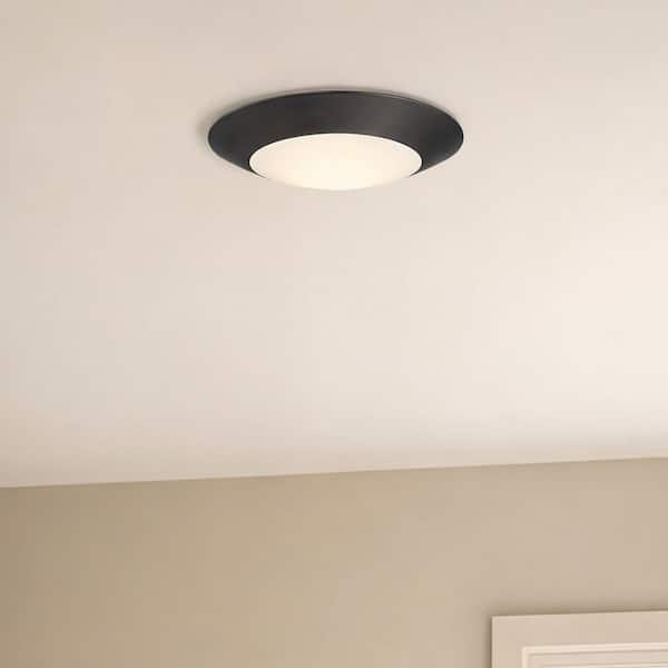 7.48 in. Matte Black Selectable LED Flush Mount Disc Light