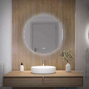 Raya 24 in. W X 24 in. H 3 CCT Round Defog Edge-Lit Frame Integrated LED Wall Bathroom Mirror