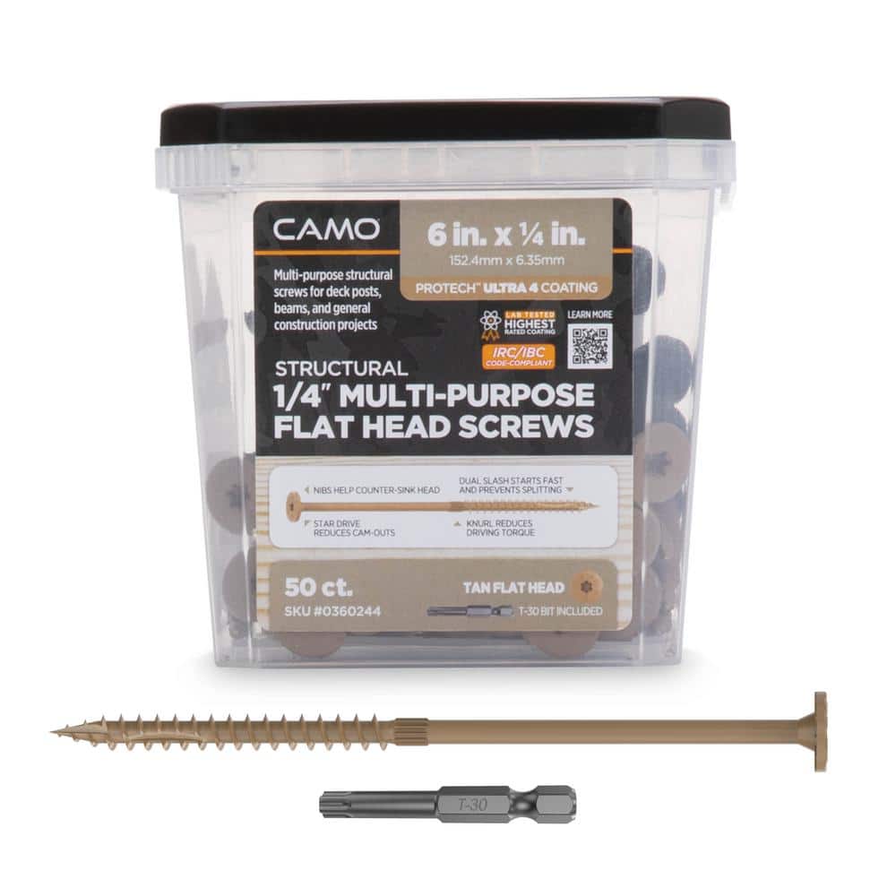 1/4 in. x 6 in. Star Drive Flat Head Multi-Purpose Structural Wood Screw - PROTECH Ultra 4 Exterior Coated (50-Pack) price history on PriceWatchPro
