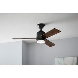 Castlegate 44 in. Integrated LED Indoor Silver Ceiling Fan with 3 Reversible Blades, Light Kit and Remote Control