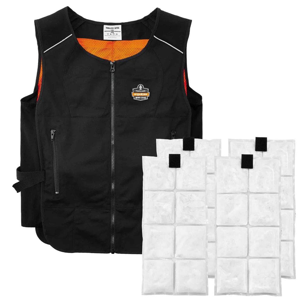 Chill-Its Small/Medium Black Lightweight Phase Change Cooling Vest with  Packs 6260 The Home Depot