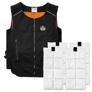 Small/Medium Black Lightweight Phase Change Cooling Vest with Packs