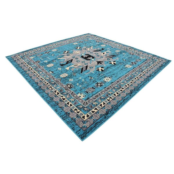 Taftan Oasis Turquoise 8' 0 x 8' 0 Square Rug