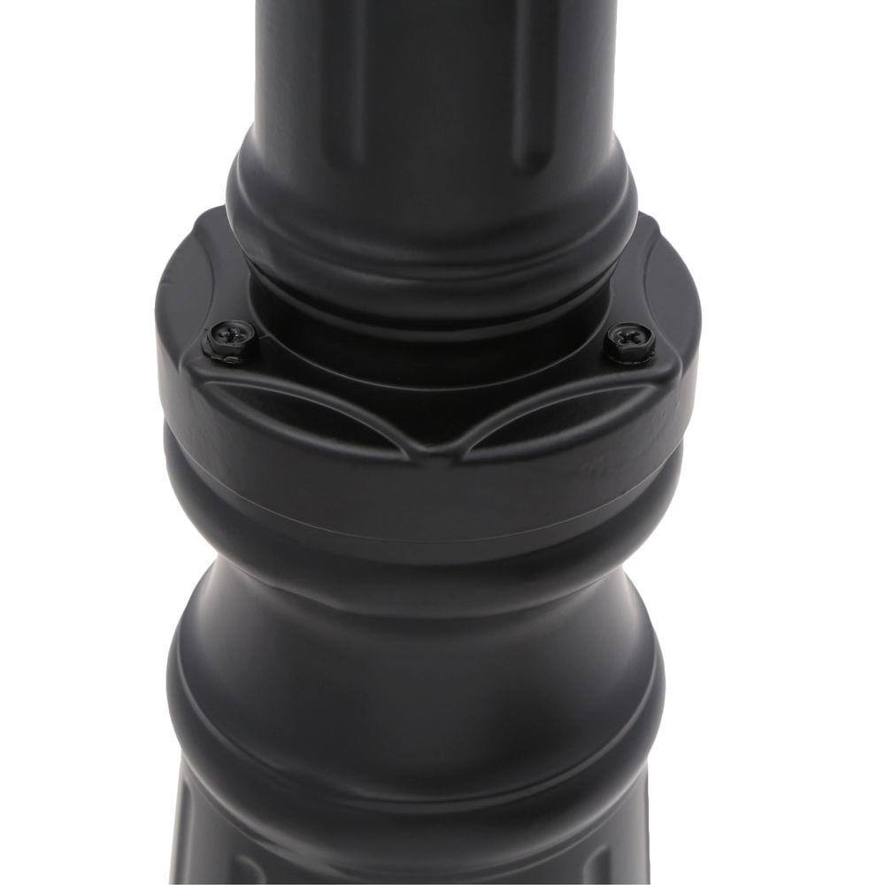 Havana Elegance 3-Light Matte Black Outdoor Post Lantern with Frosted Acrylic Globe