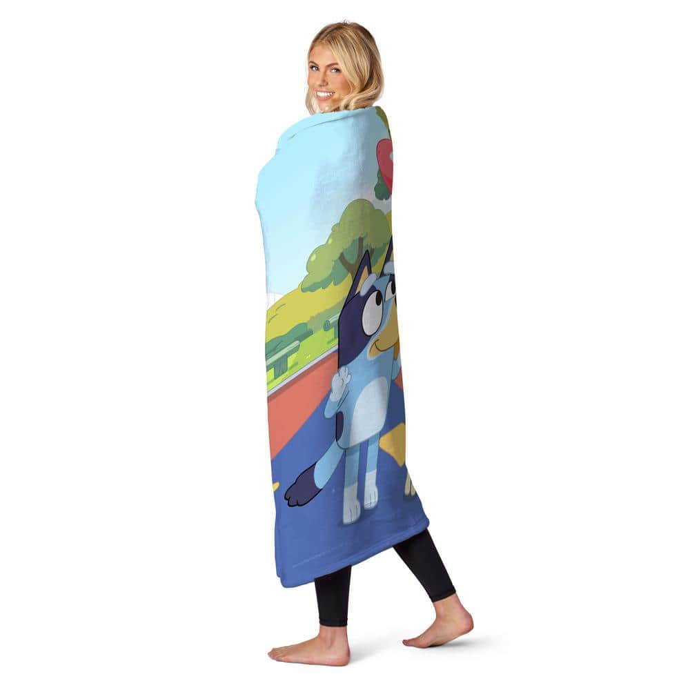 Bluey Balloon Girls Multicolor Silk Touch Throw Blanket, 50" x 60"