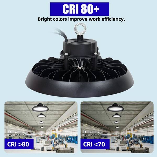 WYZM 11 in. 450-Watt Equivalent Integrated LED Black UFO High Bay