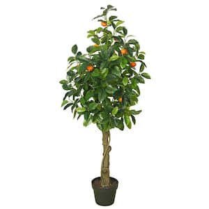 51 in Orange Artificial Flowering Other Everyday Tree in Pot