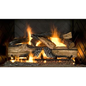 Country Split Oak 24 in. Vented Natural Gas Fireplace Logs