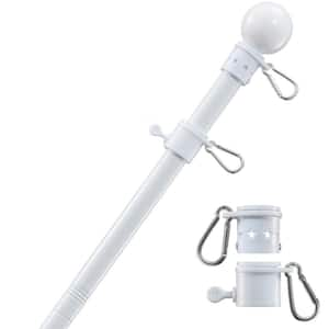 5 ft. Stainless Steel Flagpole Holder Adjustable-White