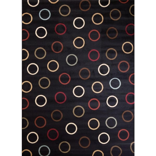 Concord Global Trading Soho Circles Black 8 ft. x 11 ft. Area Rug