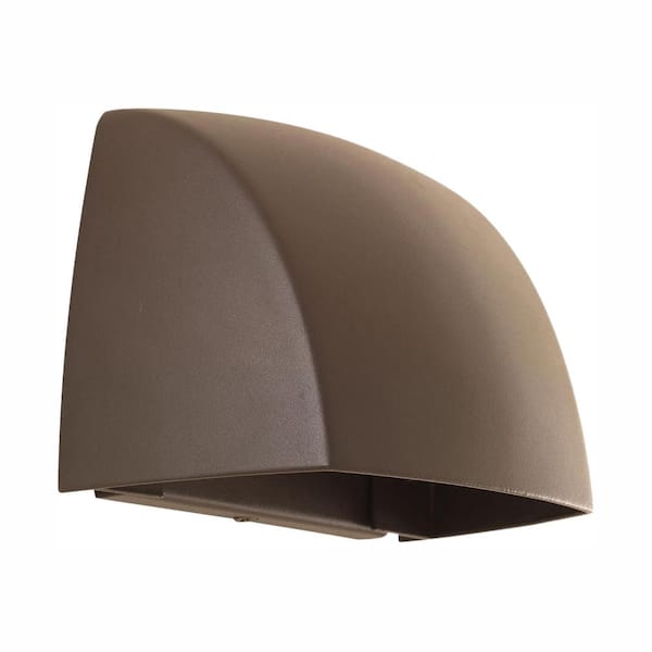 Progress Lighting Cornice Collection 1-Light Antique Bronze 4.75 in. Outdoor Integrated LED Wall Lantern Sconce