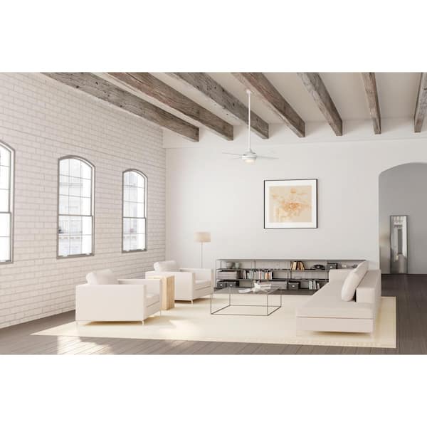 Sonic 52 inch White Indoor Ceiling Fan with LED Light Kit and Handheld Remote