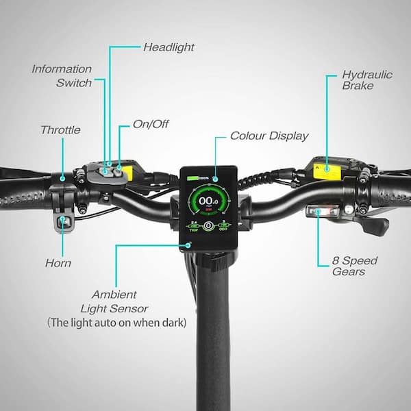 Electric Bike for Adults, 20 in. Fat Tire E-Bike, 1000-Watt 30MPH Electric  Mountain Bike-48-Volt/20Ah Battery Removable YCQ20 - The Home Depot