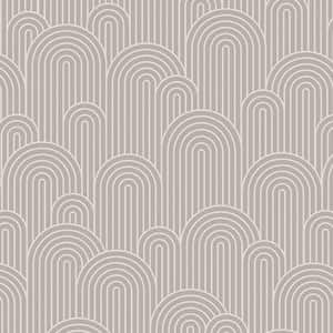 16 in. x 24 in. Taupe Peel and Stick Embrace Your Curves Vinyl Wallpaper Panel (8-Pack) Covers 21.33 sq. ft./Package