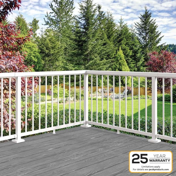 Peak Aluminum Railing 6 ft. White Aluminum Deck Railing Wide Picket and Spacer Kit for 36 in. high system