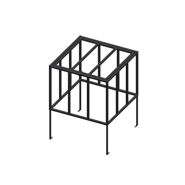 Safeguard A/C Standard Model 38 in. x 38 in. x Adjustable Height Black AC Security Cage with Hinged Top