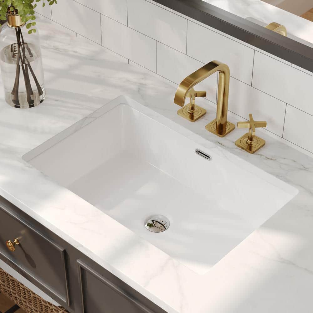 23.9 in. x 15.8 in. Rectangular Undermount Bathroom Sink in White Porcelain Ceramic with Overflow Drain price history on PriceWatchPro