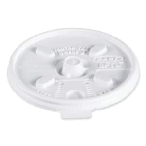 Dart® Plastic Lids, Fits 12 oz to 24 oz Hot/Cold Foam Cups, Straw-Slot Lid,  White, 100/Pack, 10 Packs/Carton