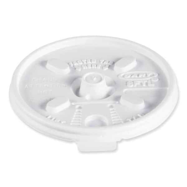 DART Lift n' Lock White Disposable Plastic Cup Lids, Hot Drinks, Fits 6 oz. to 10 oz. Cups, 1,000 / Carton