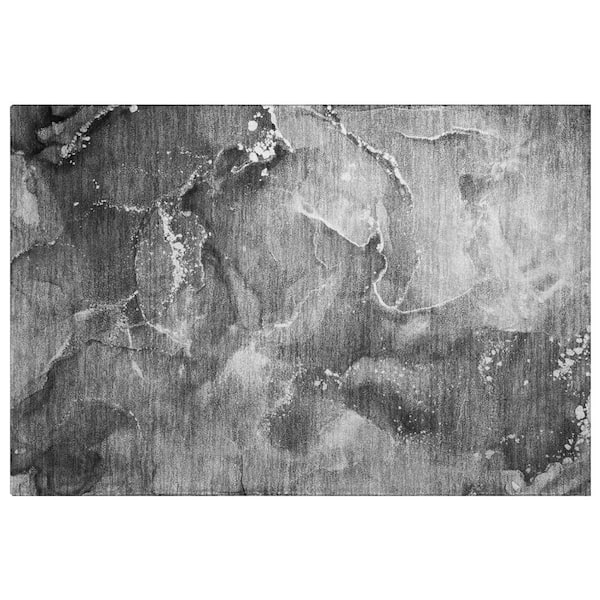 Dream Shag Premium Machine Washable Abstract ADS518 Gray 2 ft. x 3 ft. Accent Rug