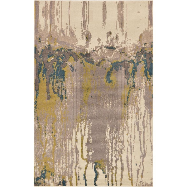 Unique Loom Estrella Sebastia Beige 5' 0 x 8' 0 Area Rug
