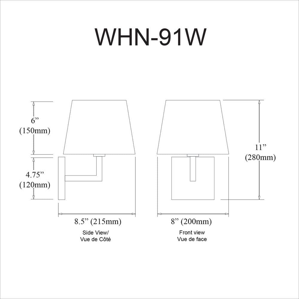 Whitney Black and White Modern Wall Sconce