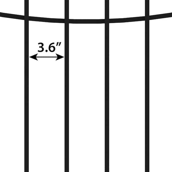 Vigoro Beaumont 40.4 in. H x 49.6 in. W Black Metal Garden Fence