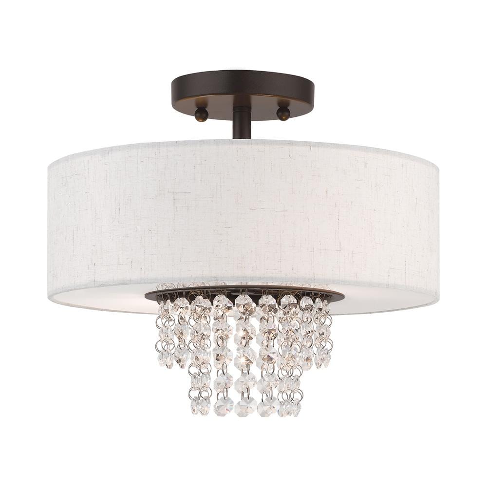 Wynington 13 in. 2-Light English Bronze Semi-Flush Mount price history on PriceWatchPro