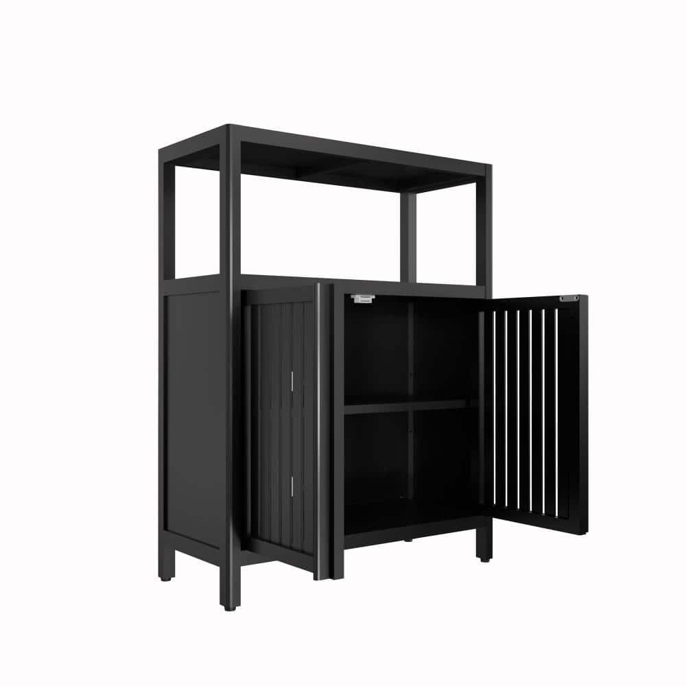 25 in. W x 11 in. D x 32 in. H Bathroom Wall Cabinet, Medicine Cabinet, Large Capacity Bamboo Storage Cabinet, Black price history on PriceWatchPro