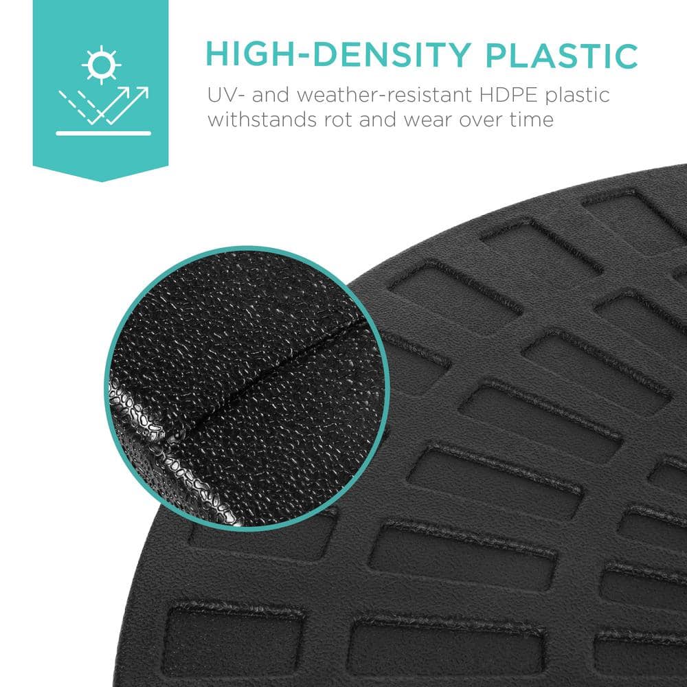 Black 4-Piece High-Density Plastic Cantilever Umbrella Base