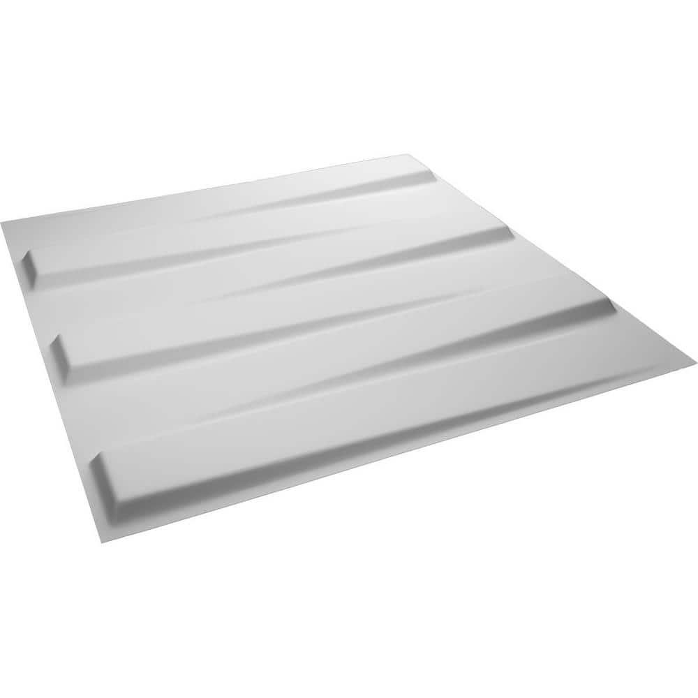 White Textured PVC 3D Decorative Wall Panel, 19 5/8" x 19 5/8"