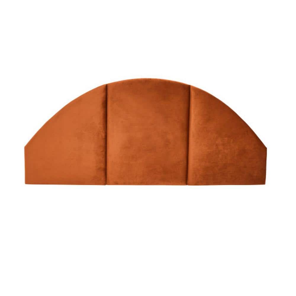 Terracotta Velvet Arched Queen Sound Reducing Headboard