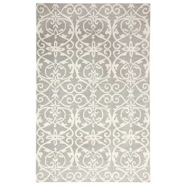 Unbranded Galleria Silver 3 ft. 3 in. x 5 ft. 3 in. Wool Transitional Indoor Area Rug