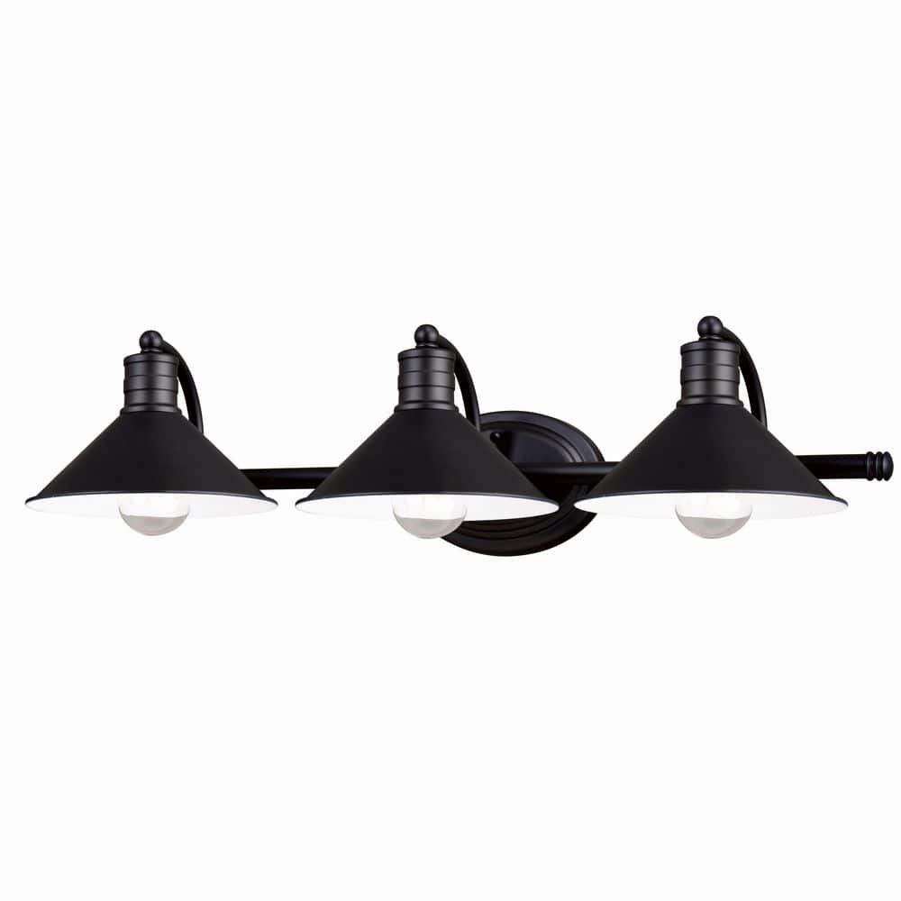 Akron 3 Light Bronze Farmhouse Barn Bathroom Vanity Fixture