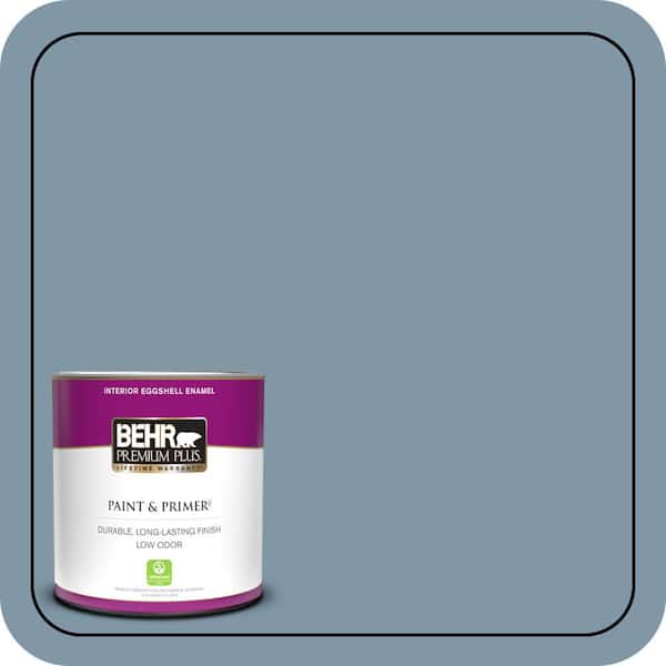 BEHR PREMIUM PLUS 1 qt. #560F-5 Bleached Denim Eggshell Enamel Low Odor Interior Paint & Primer