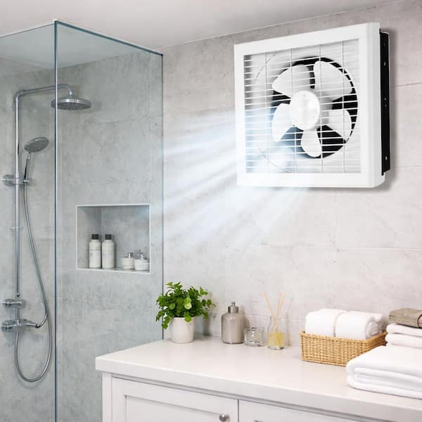 11.5" Shutter Exhaust Fan 310 CFM, Window or Wall Mount, 1250 RPM High Efficiency Quiet Vent Fan for Bathroom Attic