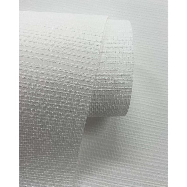 57.5 sq. ft. Off-White Faux Grasscloth Paintable Paper Unpasted Wallpaper Roll