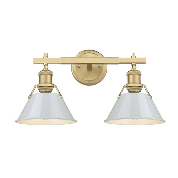 Golden Lighting Orwell 18.25 in. 2-Light Brushed Champagne Bronze and Dusky Blue Vanity Light
