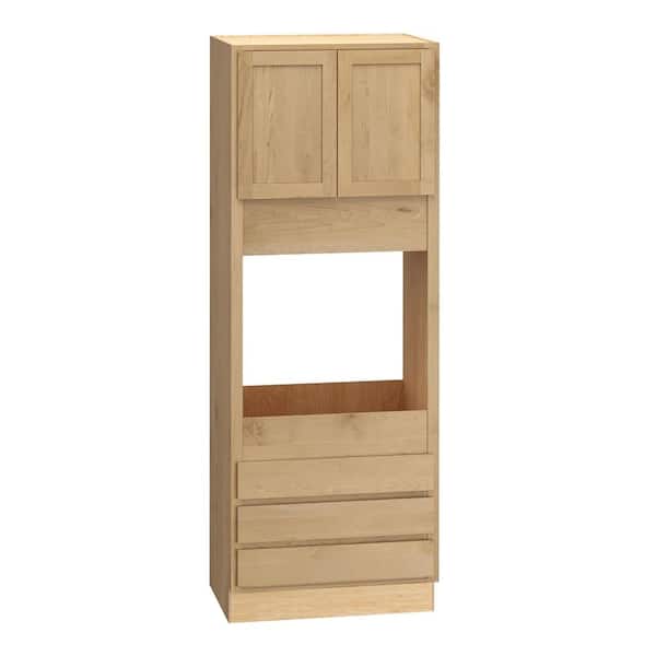 Quick Ship Cottage 33 in. W x 24 in. D x 90 in. H Assembled Plywood Double Oven Cabinet in Canopy Partial Overlay