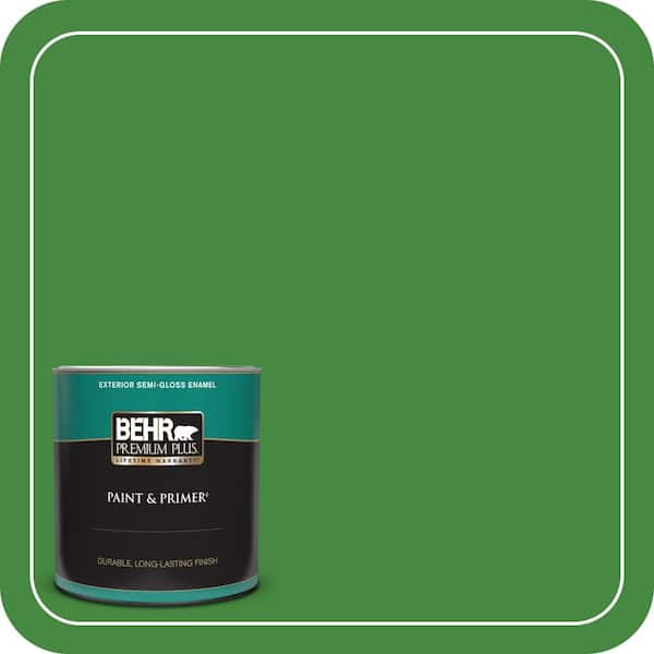 BEHR PREMIUM PLUS 1 qt. #T12-9 Level Up Semi-Gloss Enamel Exterior Paint & Primer