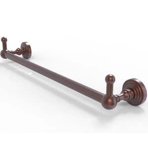 Waverly Place Collection 24 in. Towel Bar with Integrated Hooks in Antique Copper