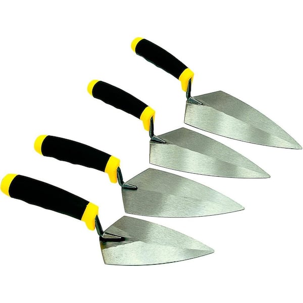 KIWDZFU 14.5 in. L Pointing Trowel with Rubber Handle, 4 Piece Masonry Hand Tools Set