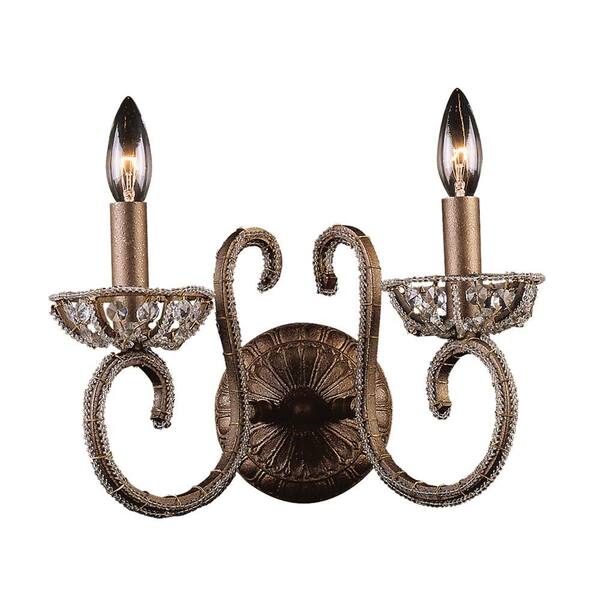 Titan Lighting Elizabethan 2-Light Dark Bronze Wall Mount Sconce