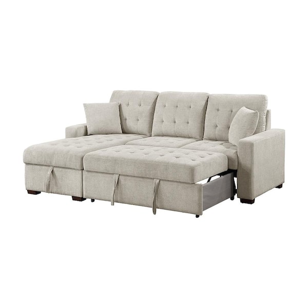Lazzara Rupert 86 in. Straight Arm 2-Piece Fabric Sectional Sofa