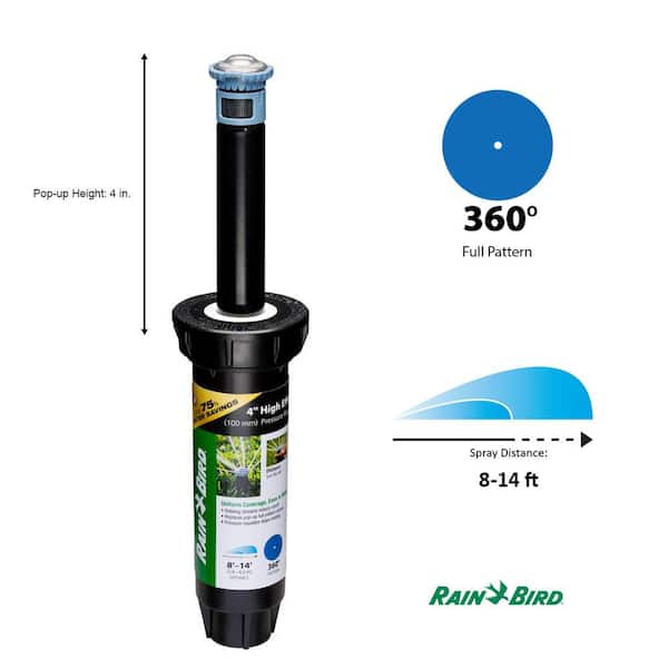 8SA 4 in. Pop-Up Rotary PRS Sprinkler, Full Circle Pattern, Adjustable 8-14 ft.