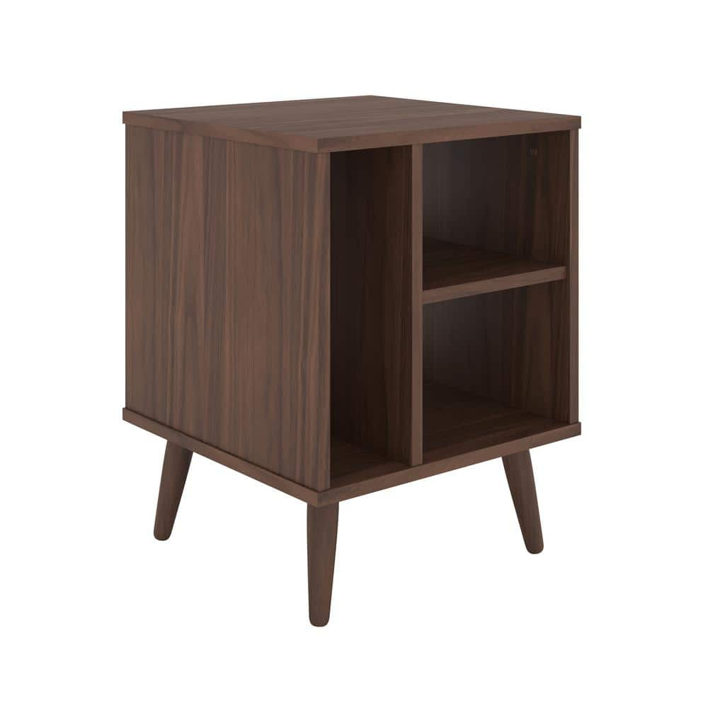 Boyd Sleep Warwick Mid - Century Cubby Style Walnut Nightstand ...