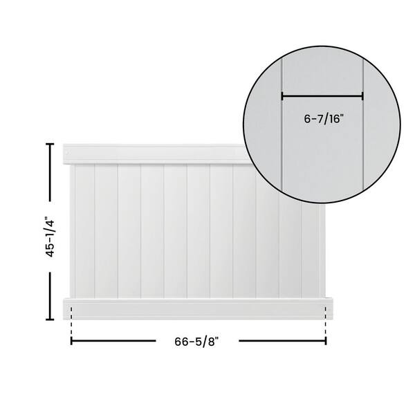 Veranda Pro-Series 6 ft. H x 8 ft. W White/Tan Vinyl Woodbridge Privacy Unassembled Fence Panel
