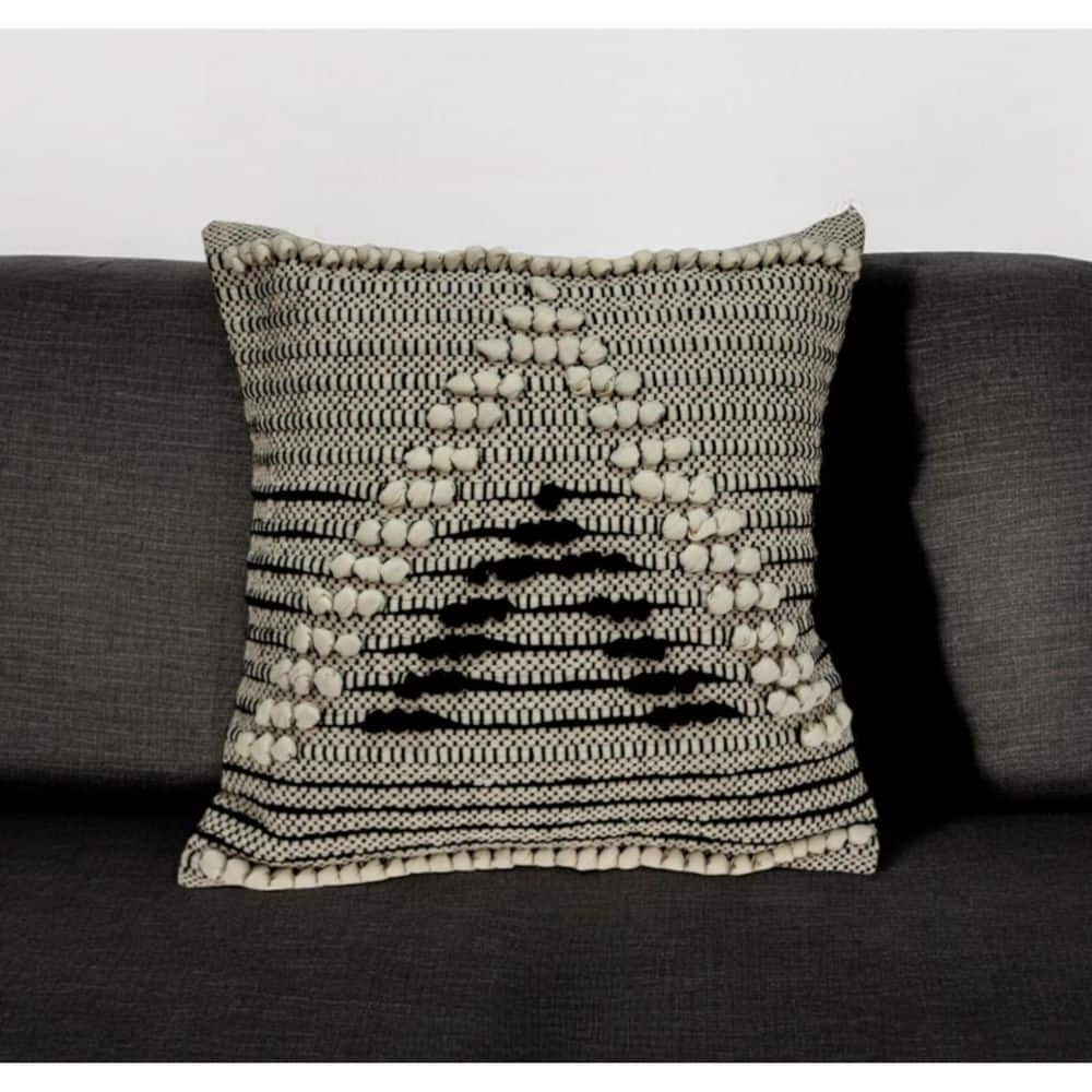 Beige, Black Striped Polyester 18 in. X 18 in. Throw Pillow price history on PriceWatchPro